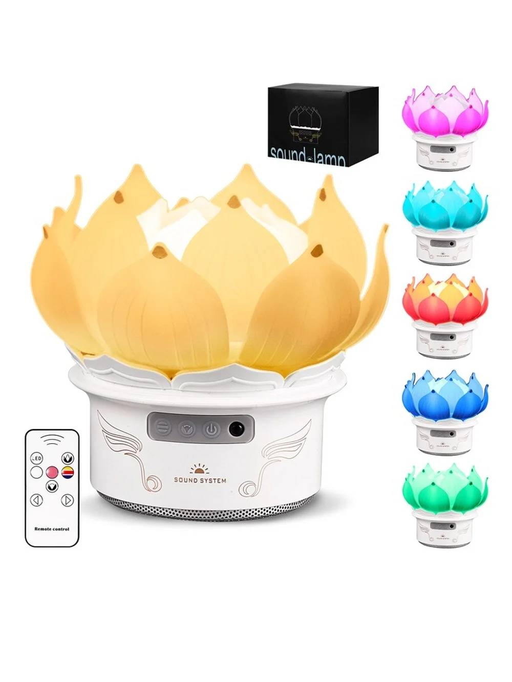 Intelligent Dynamic Bluetooth Audio Light Crystal Table Lamp Touch Night Light Lotus Colorful Charge Remote Control Lamp
