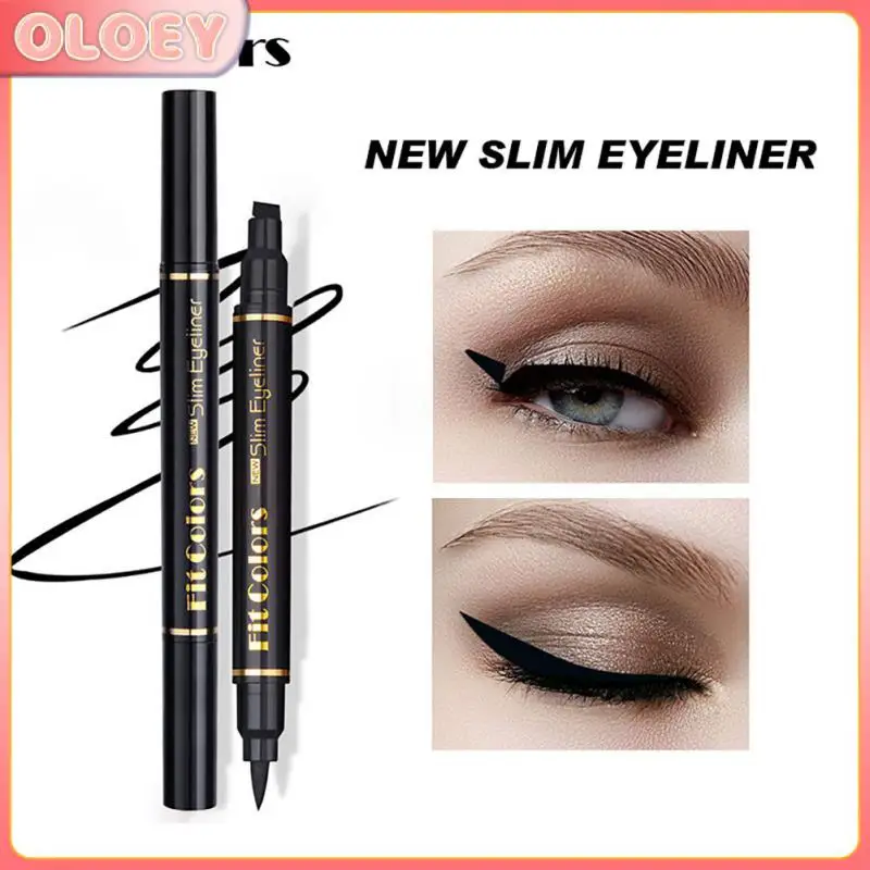 

2 In1 Eyeliner Seal Stamp Liquid Eyeliner Pen Waterproof Fast Dry Black Eye Liner Pencil Non-Smudge Eye Makeup Cosmetics TSLM1