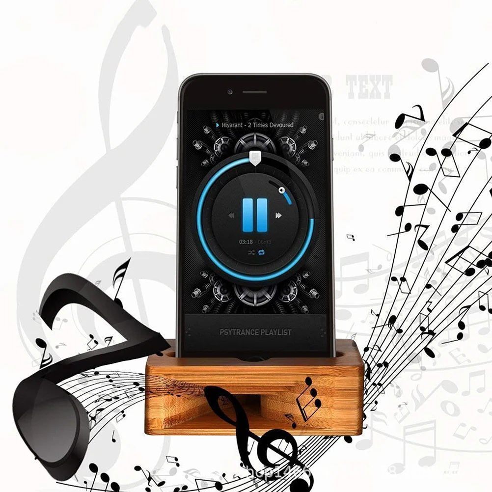 

Wood Cell Stand, 1 Pc Stand Sleek and Practical Desktop Holder Sound Amplifier for Electronic