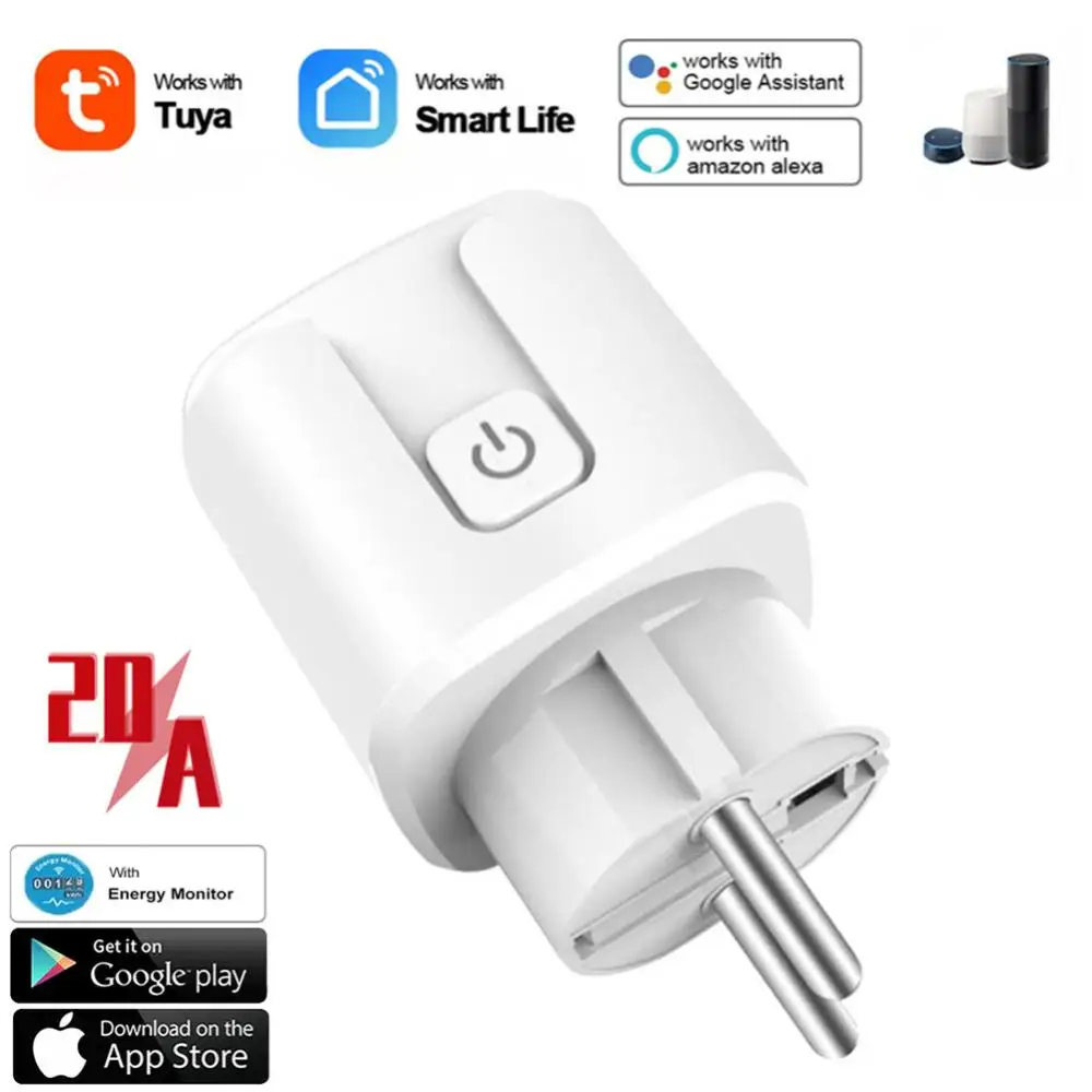

Смарт-розетка Tuya ZigBee, 20 А, с голосовым управлением