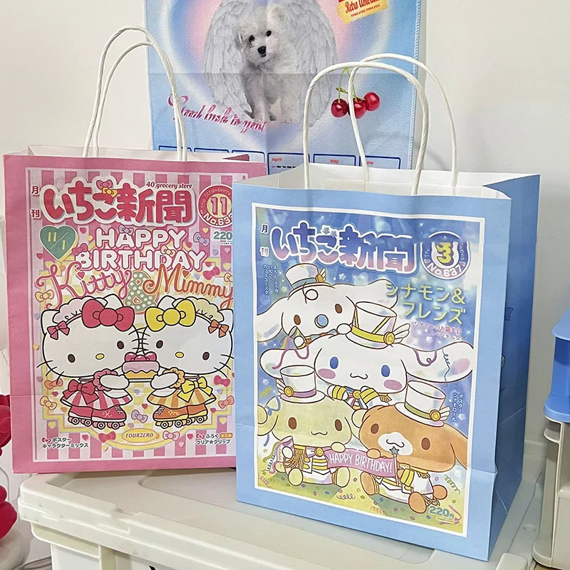 

21*27*14CM Kawaii Sanrio Gift Bag Kuromi Cinnamoroll HelloKittys My Melody Cartoon Exquisite Tote Bag Gifts for Girls