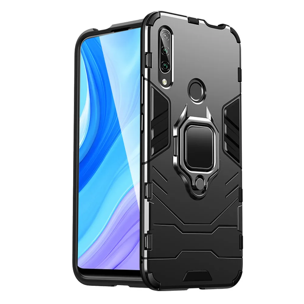 

Honor 9X Shockproof Armor Ring Holder Case for Huawei Honor 9X Premium Hard PC Soft TPU Hybrid Back Cover For Honor 9X Global