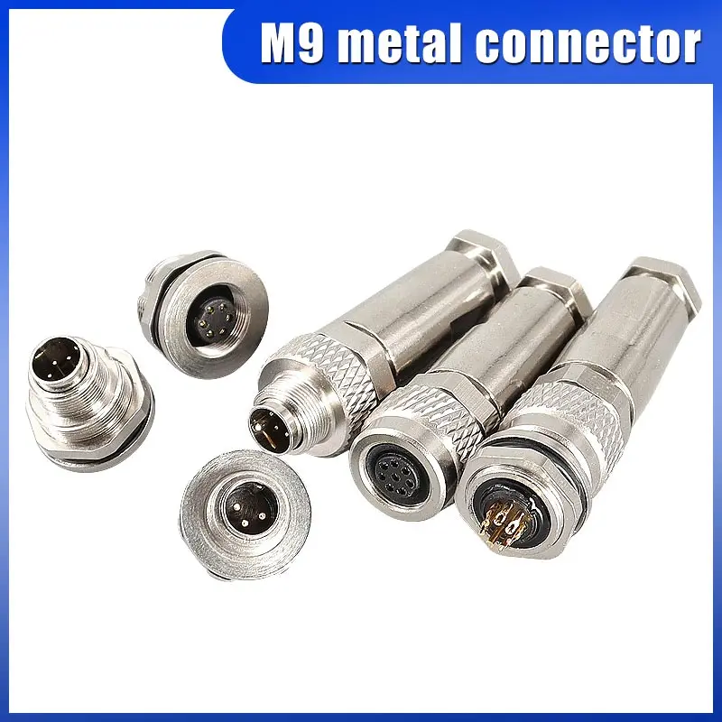 

1pc M9 Waterproof Metal Connector 2/3/4/5/6/7/8 Pin Welding Plug Industrial Grade Shield Female Male Aviation Plug Socket