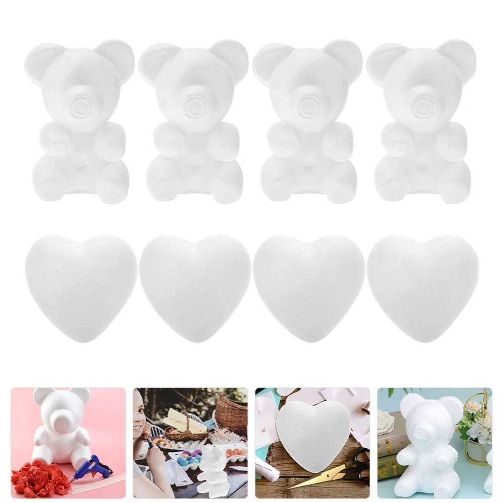 

Foam Styrofoam Craft Diy Shapes Heart Polystyrene Rose Floral Flower Day Foams White Valentines Bears Crafts Shape Modelling