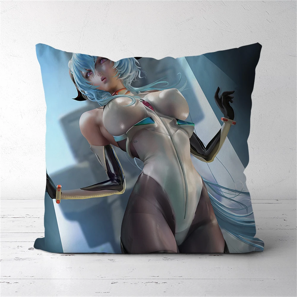 

Genshin Impact Ganyu Plugsuit Ayanami Rei Anime Two Sided Pillow Cushion Case Cover 291