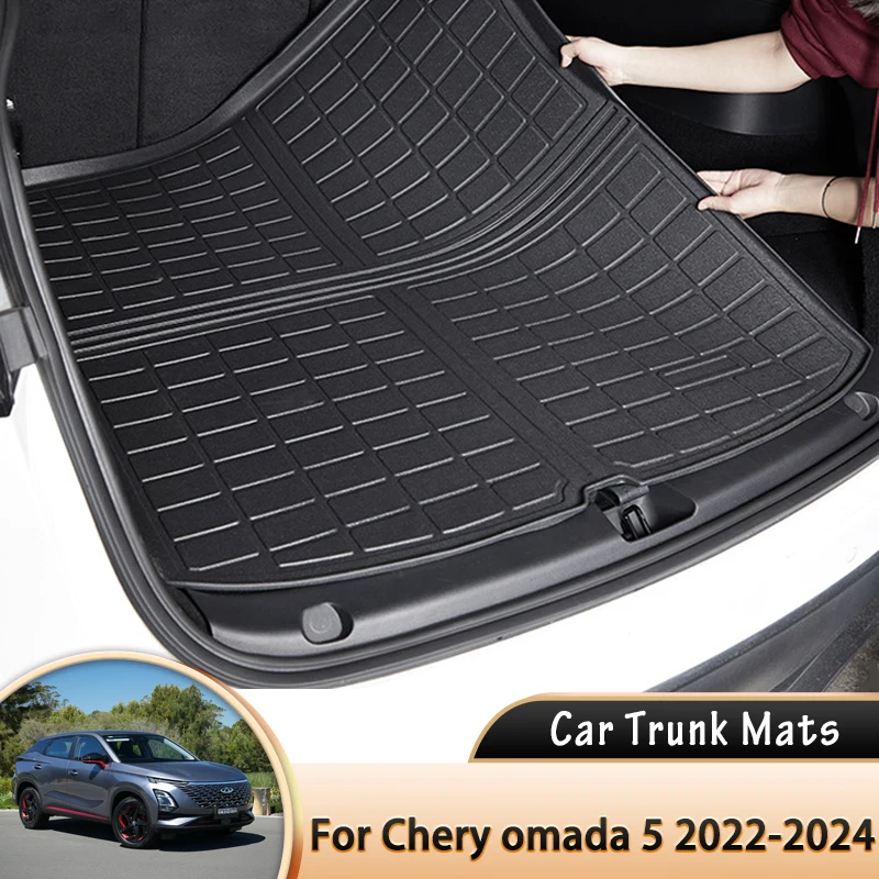 

EVA Car Rear Trunk Mat Waterproof Protective Liner Trunk Tray Floor Mat Accessories for Chery Omoda 5 FX C5 Fownix FX 2022~2024
