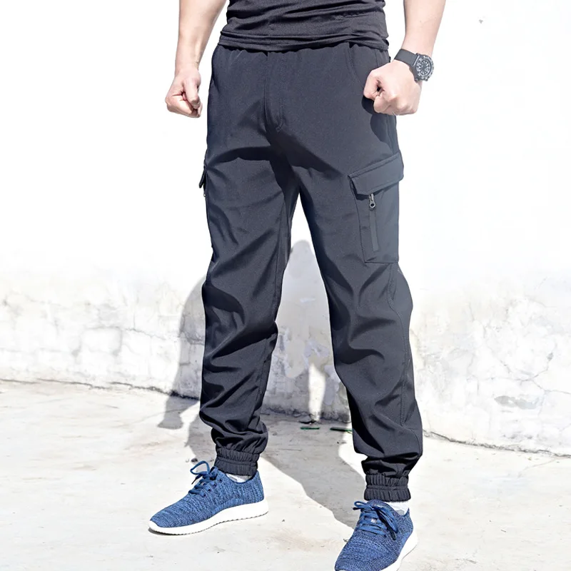 

Men Beam foot trousers outdoor multi bag wear overalls jogging pants men clothing streetwear ankle length baggy