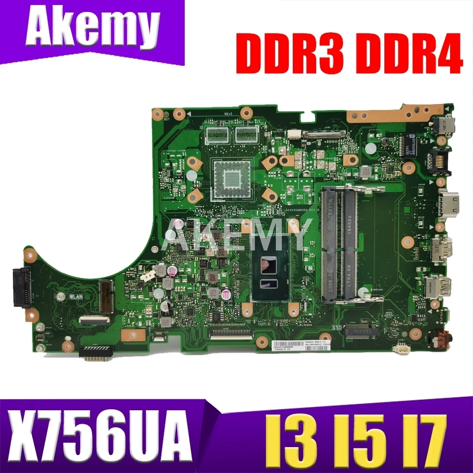 

Новая искусственная кожа X756U X567UA X756UAK X756UAM X756UV X756UJ R753U R753U материнская плата для ноутбука (GMA GPU)I3 I5 I7 6-го поколения ЦП