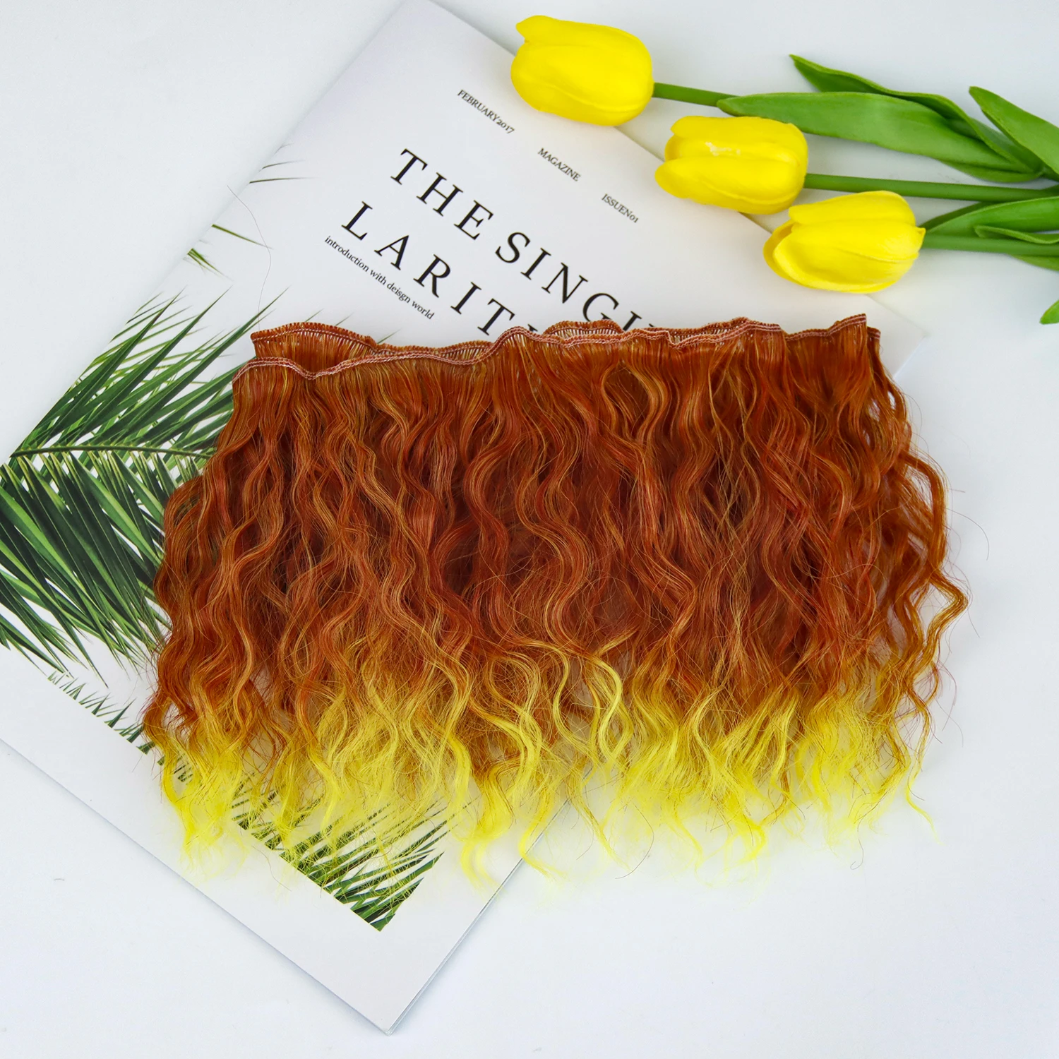 

15*100CM DIY Accessories Heat Hair Tress Resistant Fiber Curly Hair Wefts for 1/3 1/4 1/6 SD/BJD Dolls Wigs