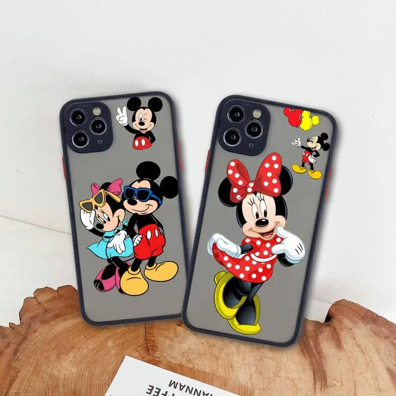 

Disney Cute Mickey Mouse Phone Case For iphone 14 Plus 13 12 11 Pro Max Mini XS X XR Matte Transparent Cover