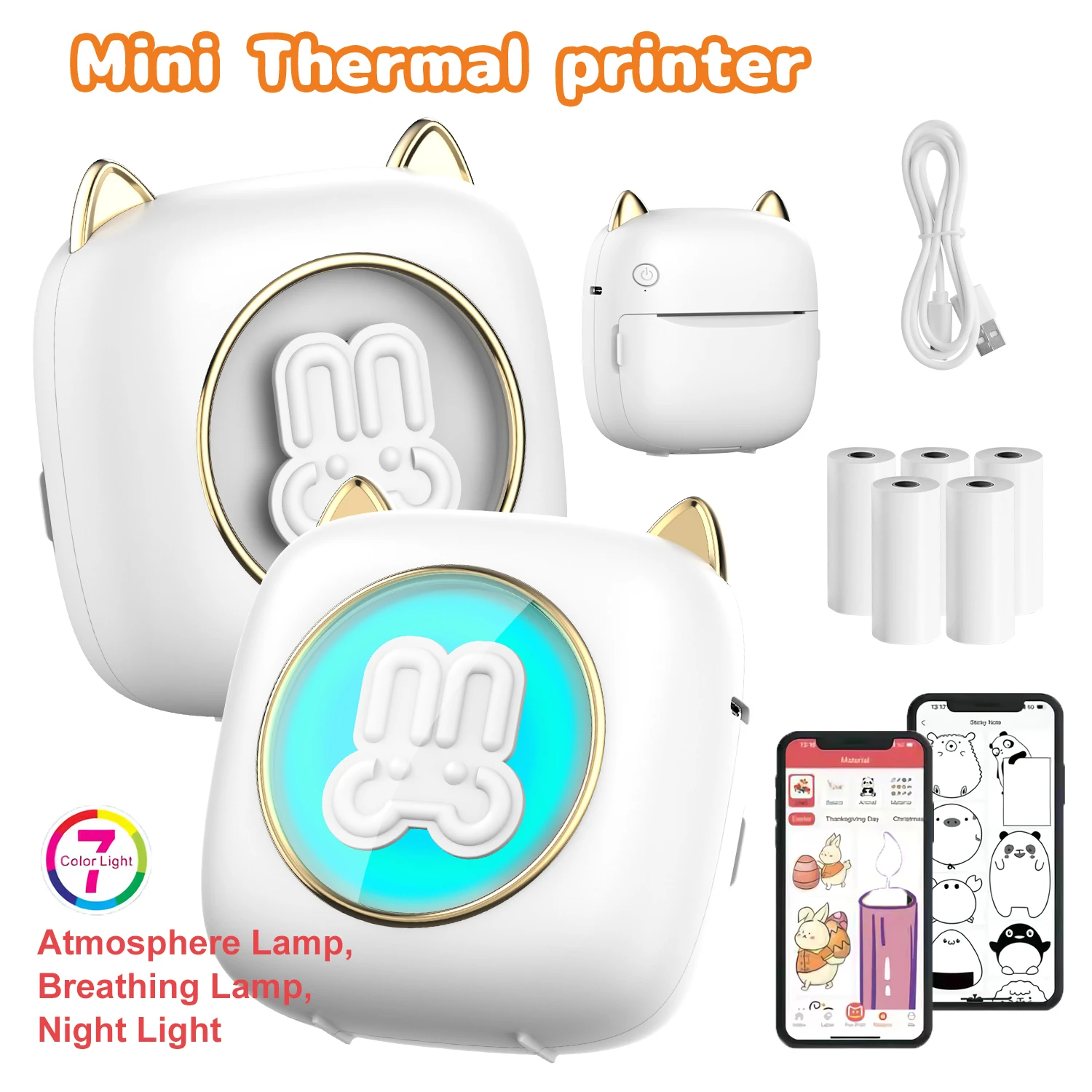 Портативный Мини-термопринтер 57 Мм Бумажная Фотопечать Для Android И Ios