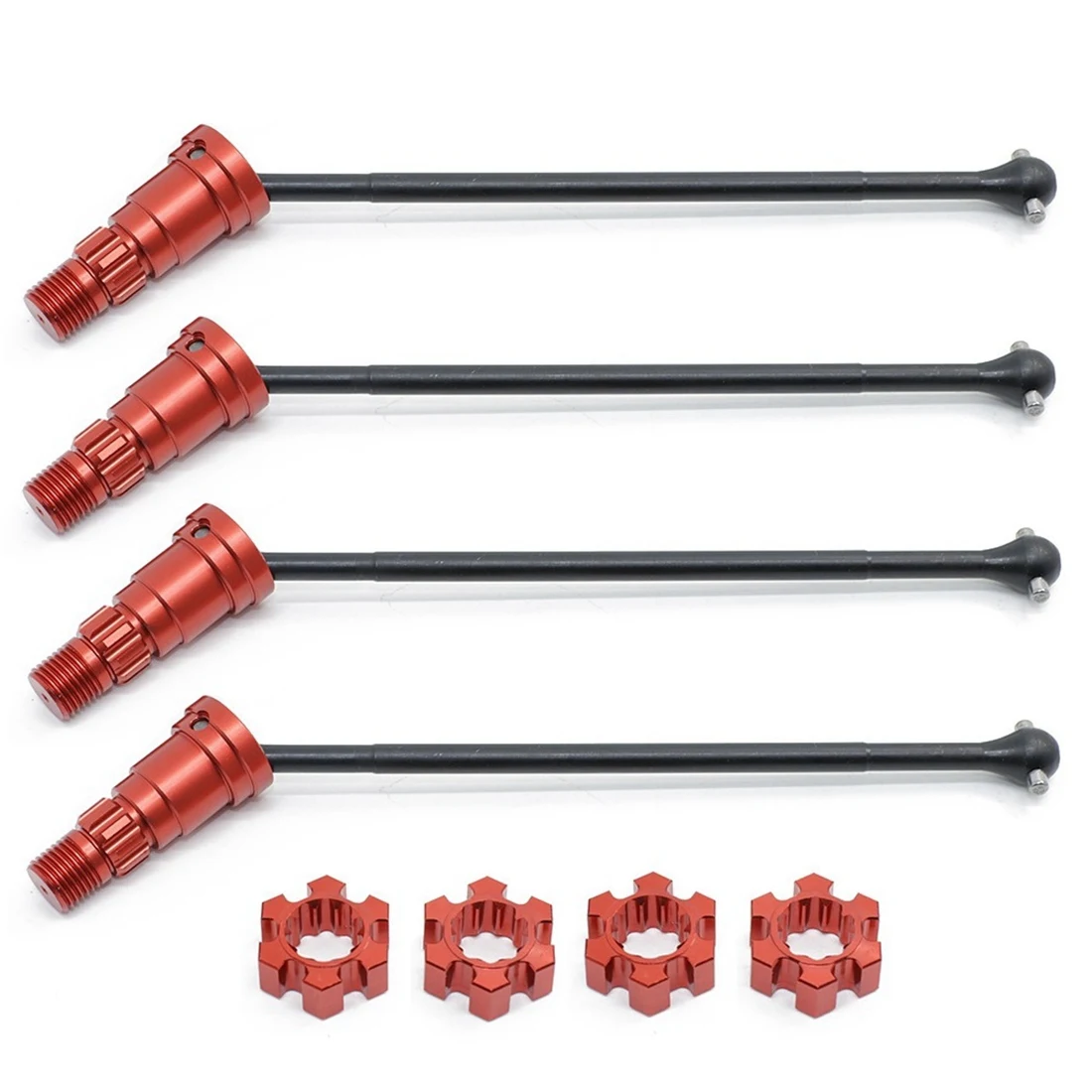 

4Pcs Metal Front and Rear Drive Shaft CVD for Traxxas X-Maxx XMAXX 6S 8S 1/5 Monster Truck RC Car Upgrades Parts Red