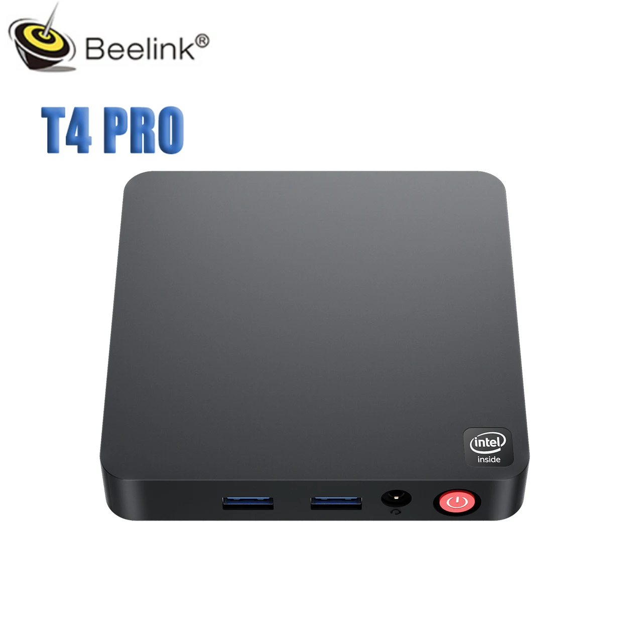 Beelink T4 Pro Intel N3350 Windows 10 4 Гб LPDDR3 64 BT4.0 Wi-Fi настольный компьютер большой вентилятор 4K HD