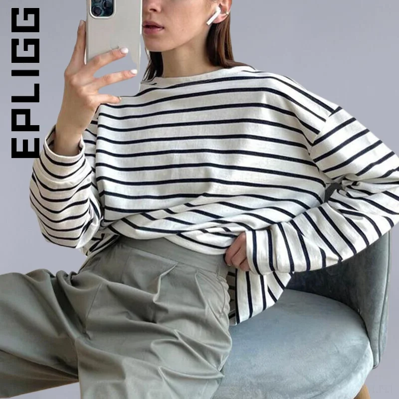 

Epligg Women New Blouse Casual Women Top Harajuku Long Sleeve T-Shirt Elegant O Neck T-Shirt Slim Sexy Female Women's Top