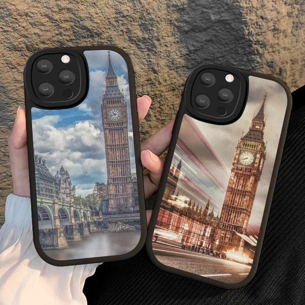 London Big Ben Phone Case Hard Leather For iPhone 16 15 14 13 12 Mini 11 Pro Max Xs X Xr 7 8 Plus Fundas