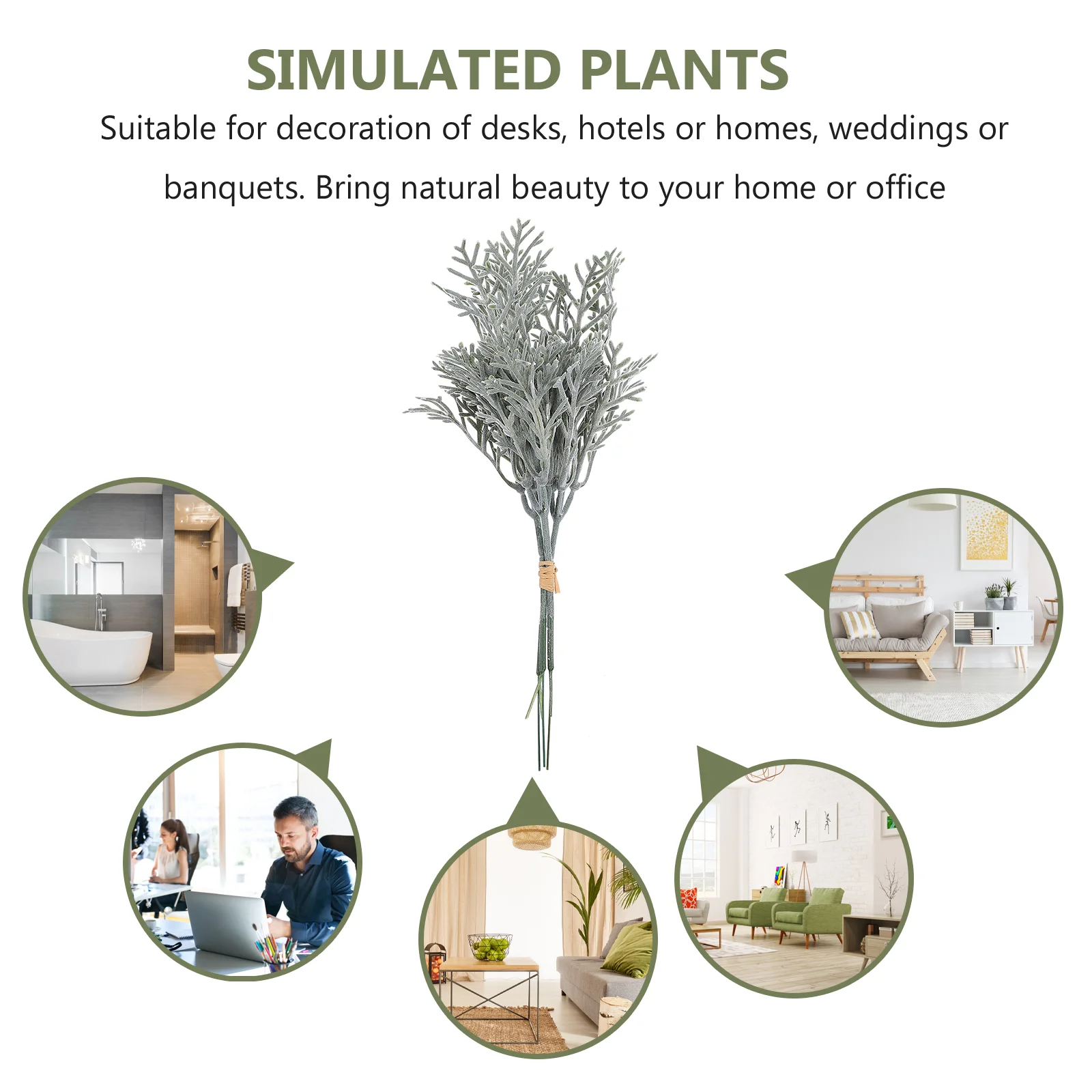 3 шт. искусственные стебли растений серебряный лист хризантема искусственный