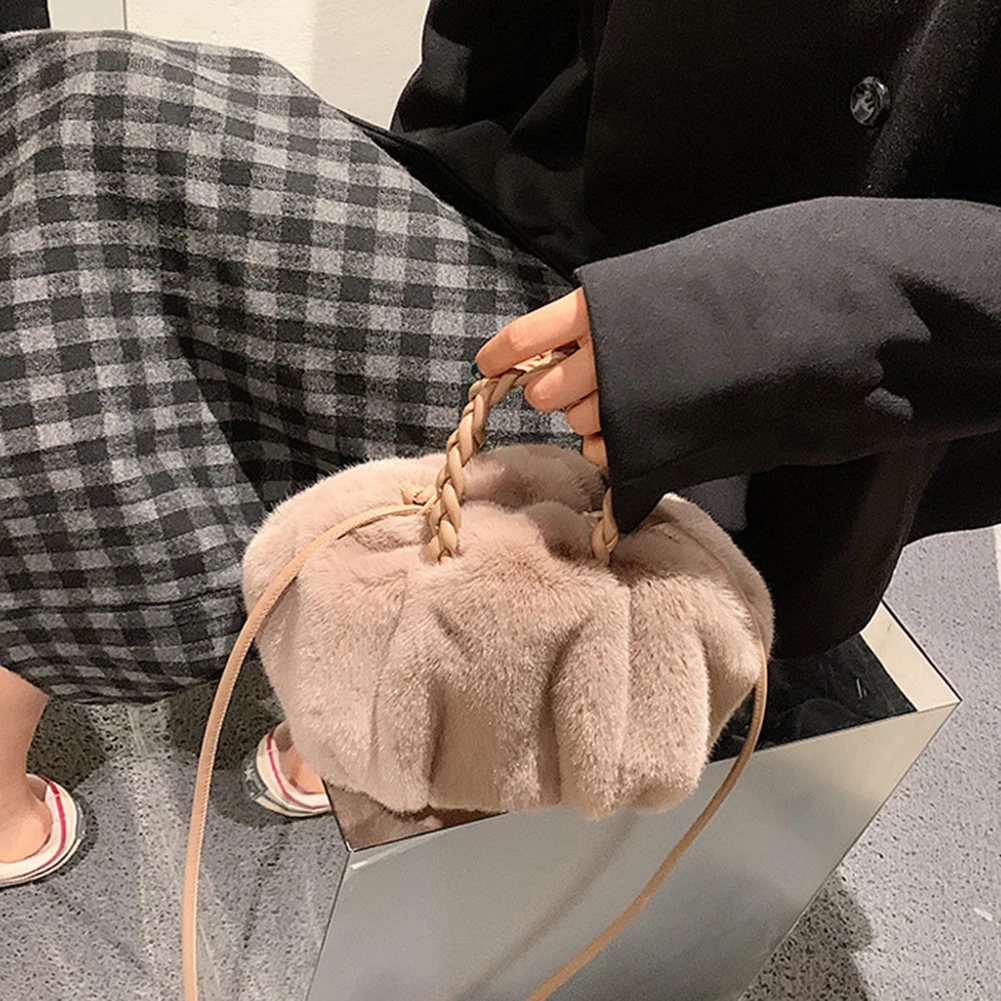 Shoulder Bag Autumn Winter New Cross Body Plush Soft Cloud Bag Fashion Versatile High Color Portable Drawstring Shoulder Bag