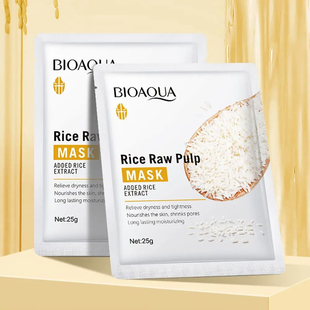 

10Pcs Rice Moisturizing Face Mask Hydration Nourishes Skincare Oil-Control Anti-Aging Shrink Pores Firming Brightening face care