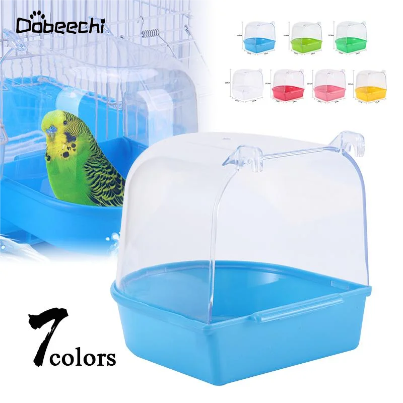 

Bird Bath Bathtub Bath Box Bird Cleaning Tool Cage Parrot Bath Transparent Plastic Hanging Tub Shower Hanging Decor Accessories