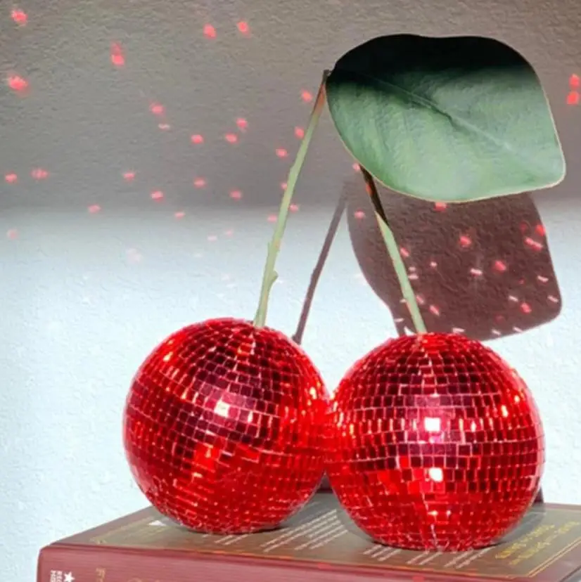

Cherry Disco Ball Decor Mushroom Kawaii Room Decor Living Room Home Decor Modern Home Decor Bar Ktv Decor