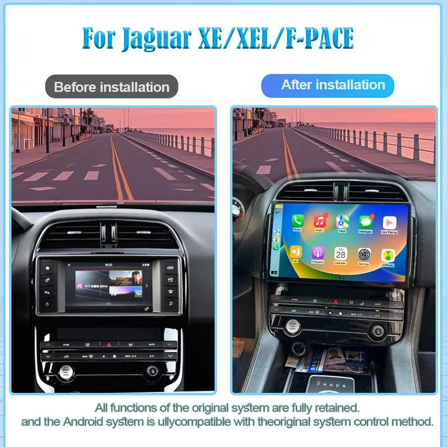 Фото 11,6-дюймовый Android14 2016-2019 для Jaguar XE/XEL/F-PACE, автомобильный медиаплеер, CarPlay, GPS-радио, WIFI, навигация, поддержка оригинальной системы №2
