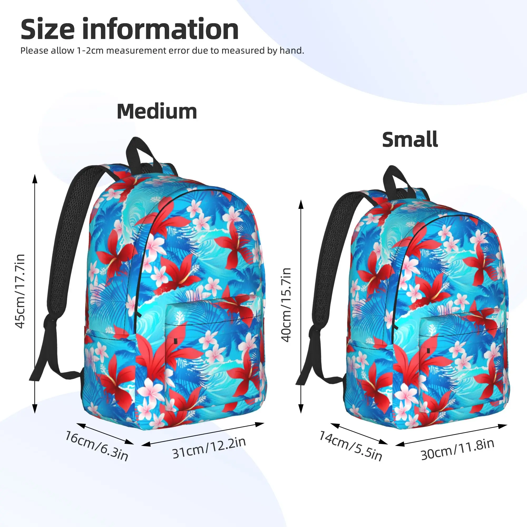 Фото Рюкзак Red Hibiscus Amp Wave, молодежный, из полиэстера, для велоспорта, большие школьные рюкзаки, ранцы №4