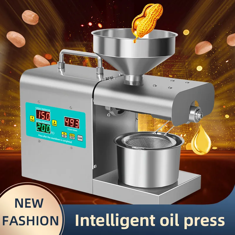 

New Cold Hot Press Oil Press Intelligent Temperature Control Stainless Steel Oil Press Flax Seed Olive Kernel Coconut Meat