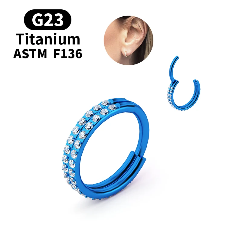 1 шт. сегментное кольцо из титана G23 два ряда циркона | Украшения и аксессуары