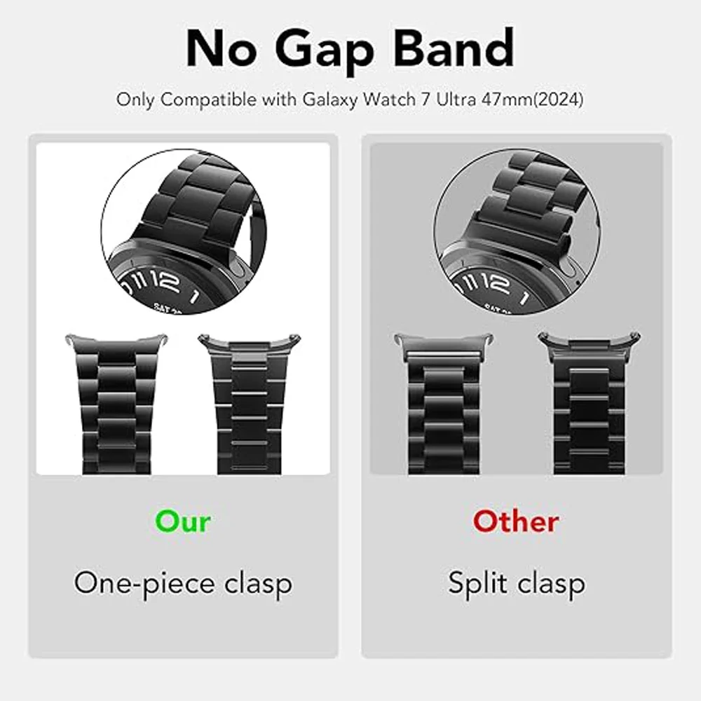 Ремешок стальной для Samsung Galaxy Watch 7 Ultra 47 мм магнитный браслет спортивный без