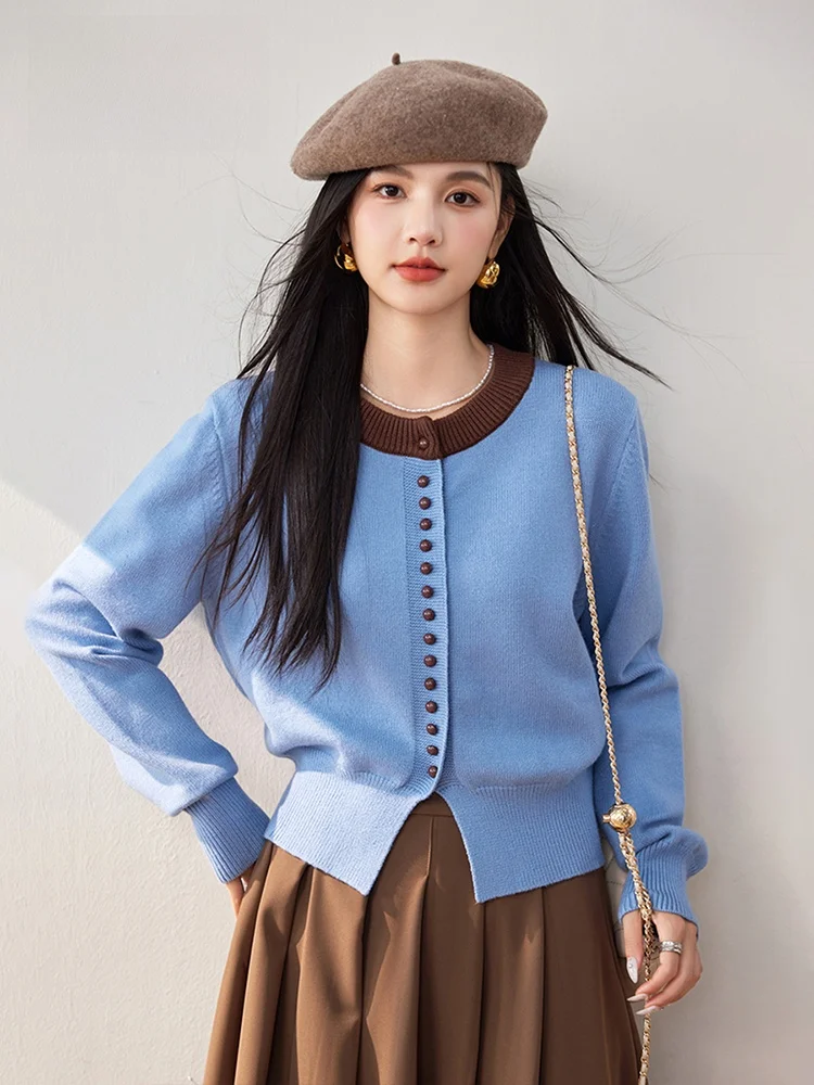 Handu Clothing House вязаный кардиган с круглым вырезом женский весенний 2024 Новое