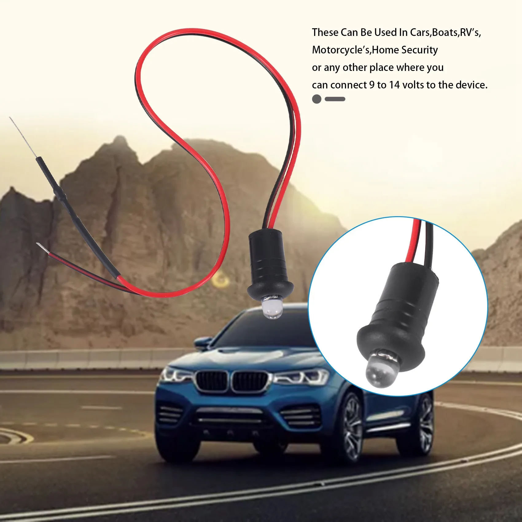 12 В мигающий муляж искусственной автомобильной сигнализации для крепления