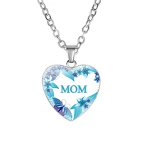 mothers day moms love mom heart pendant necklace korean simple gift gem necklace pendant heart of the ocean necklace chain