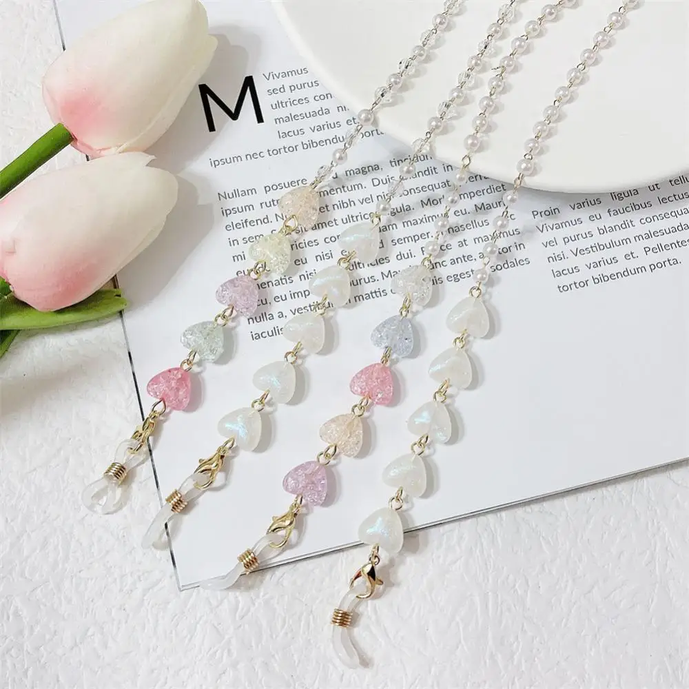 Цепочка для очков с жемчугом простая веревка наушников кристаллами цветами