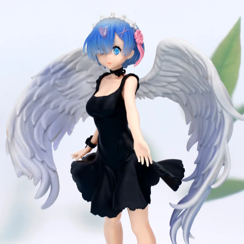 

21cm Anime Figure Re:Life In A Different World From Zero Rem Figurine Winged Angel Rem Girl Statue Model Ornament Toys