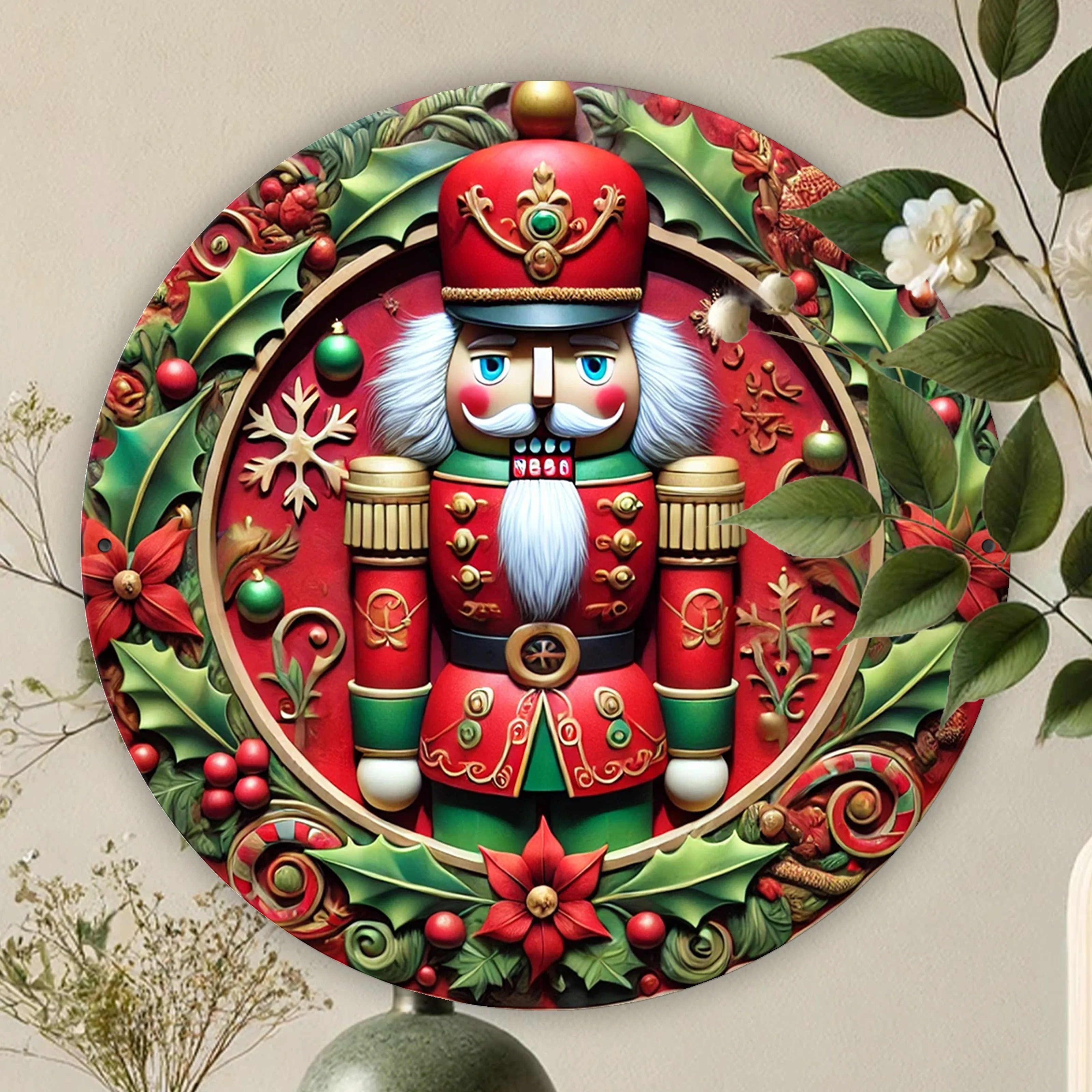 Праздничный металлический знак-8x8 дюймов круглый водонепроницаемый и устойчивый