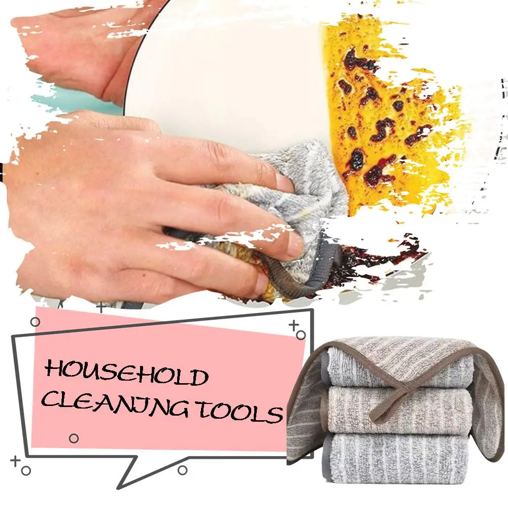 Two-color Coral Velvet Cloth Absorbent Not Drop Hair Kitchen Non-oil Wholesale Lashing Wipe Cloth Table Thickened Towel Was E3I9