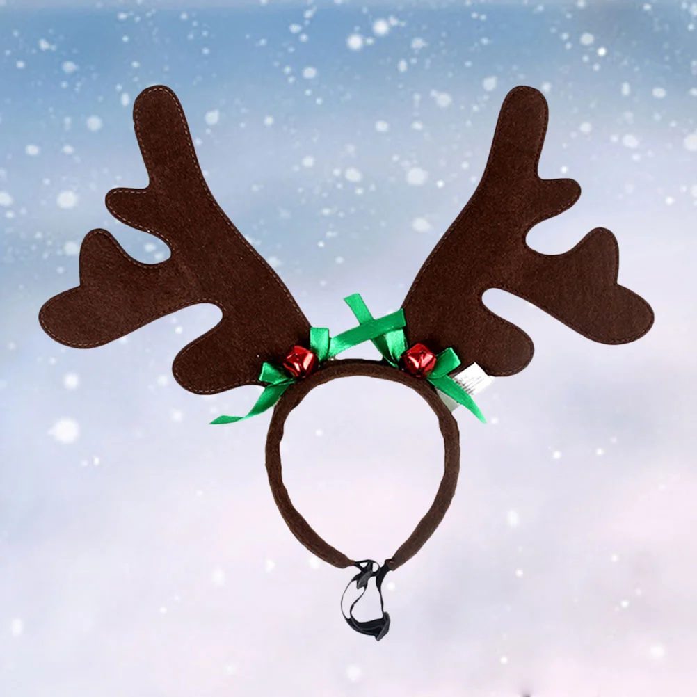 

Pet Christmas Head Dog Decor Headband Antler Bowknot Decor for Christmas Festival (Green Bowknot Pattern)