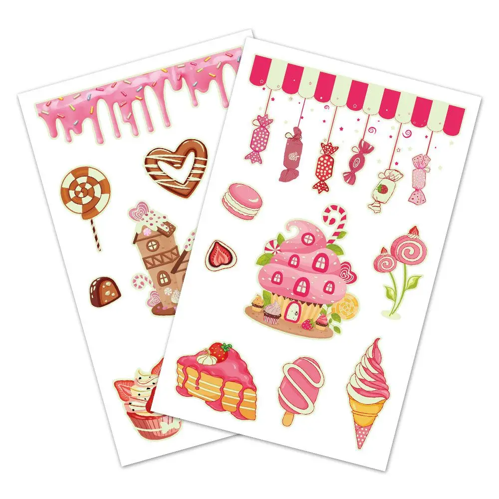 Светящиеся Татуировки для лица Временные татуировки десерт конфеты милая