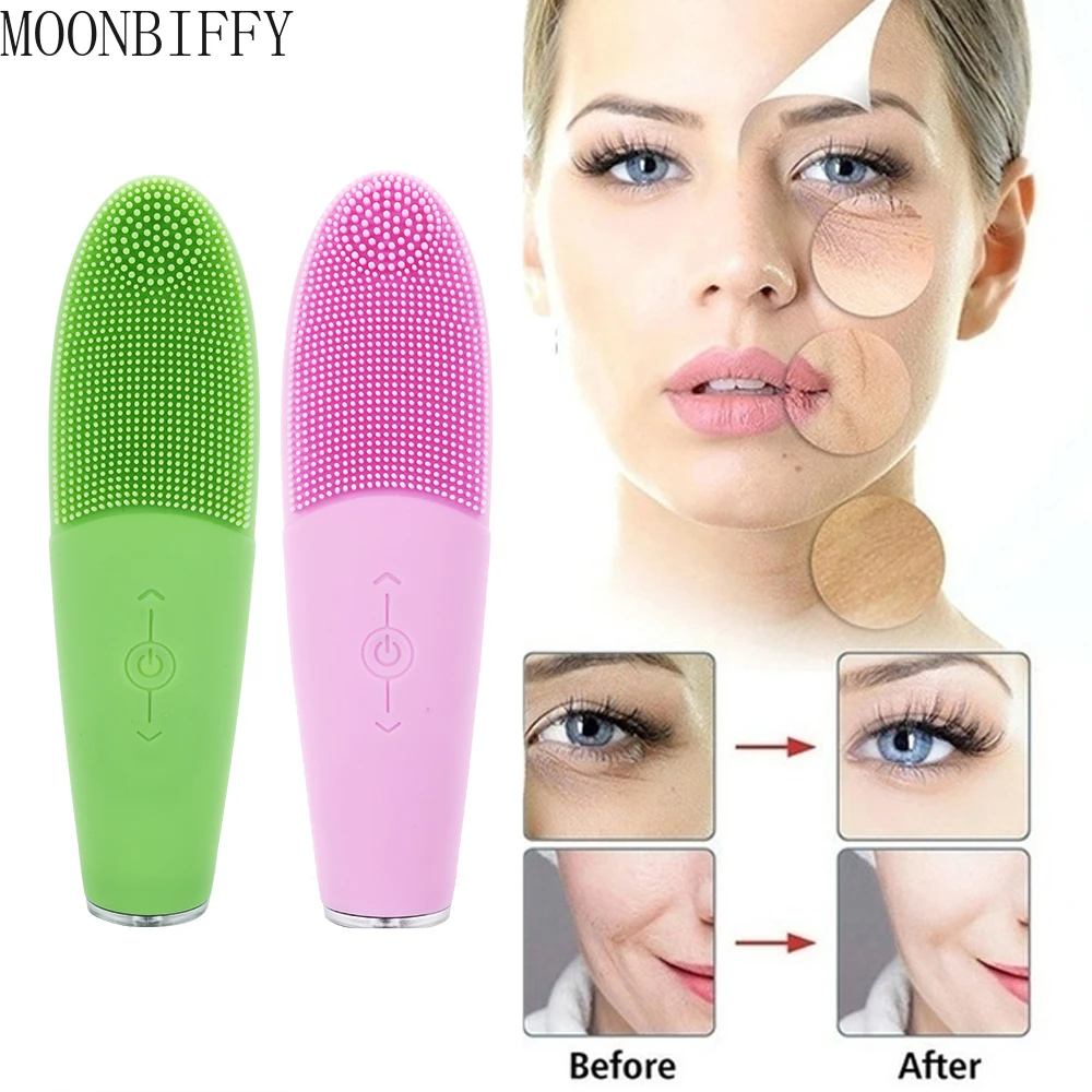 

Electric Facial Cleansing Instrument Wash Brush Pore Deep Cleaning Face Silicone Beauty Faces Vibration Massage Relaxation Tool