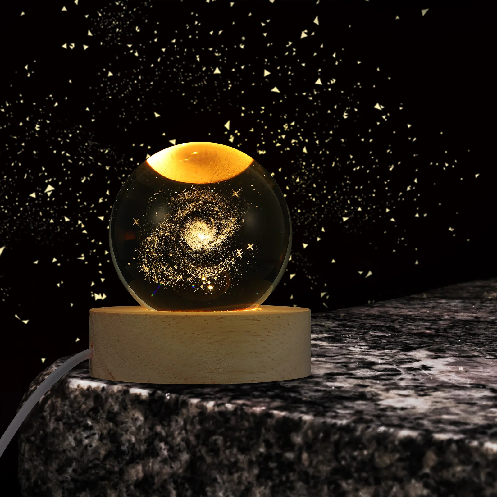 Хрустальный шар ночник светящаяся 3D модель фестиваль подарок настольный декор