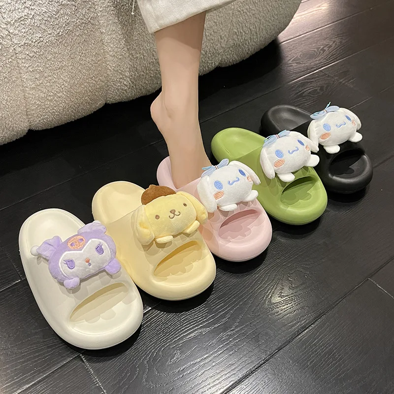 

Anime Kuromi Cinnamoroll Mymelody Cartoon Slippers Summer Cartoon Sandals Women's Home Slippers Kawaii Thick Soled Slipper Shoes