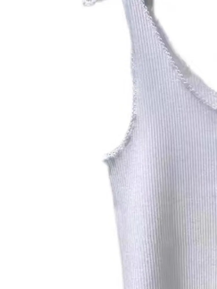 

Женская белая трикотажная майка без рукавов, Новинка лета 2022, простая модная повседневная женская трикотажная одежда, жилет