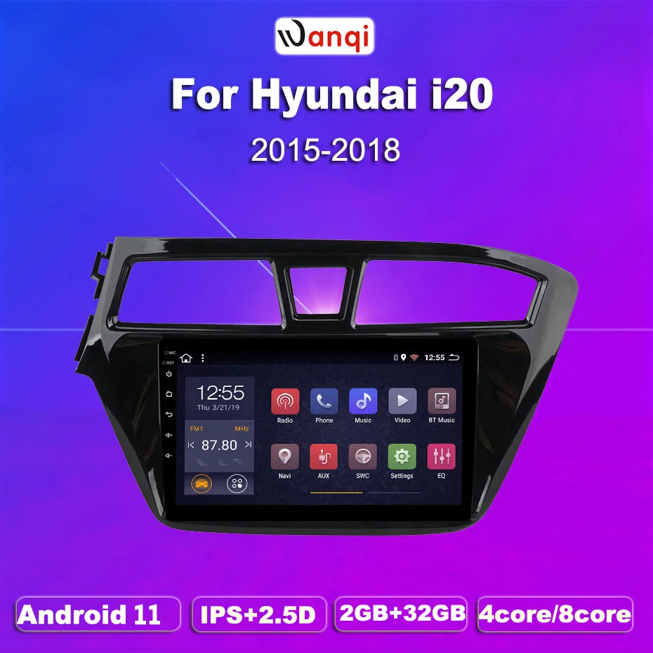2G ram 32G rom Android 8 1 для HYUNDAI I20 2014 2015 2016-2018 автомобильный dvd-плеер GPS Радио Навигация |