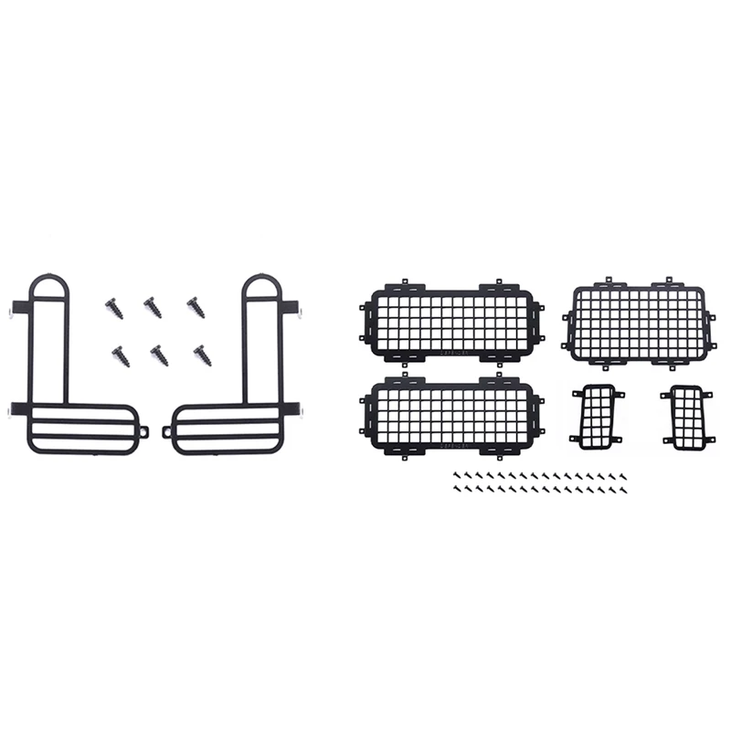 

For MN D90 D99S MN99S Rear Lampshade Reversing Lamp Cover & Rear Side Metal Stereoscopic Window Mesh Protective Net