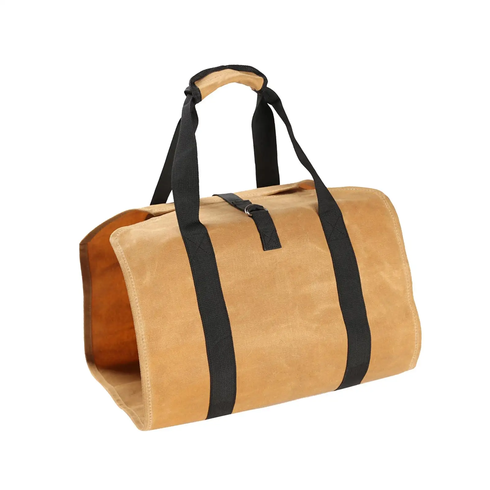 

Waxed Canvas Log Tote Wood Carrying Bag Wood Basket with Handles Waterproof