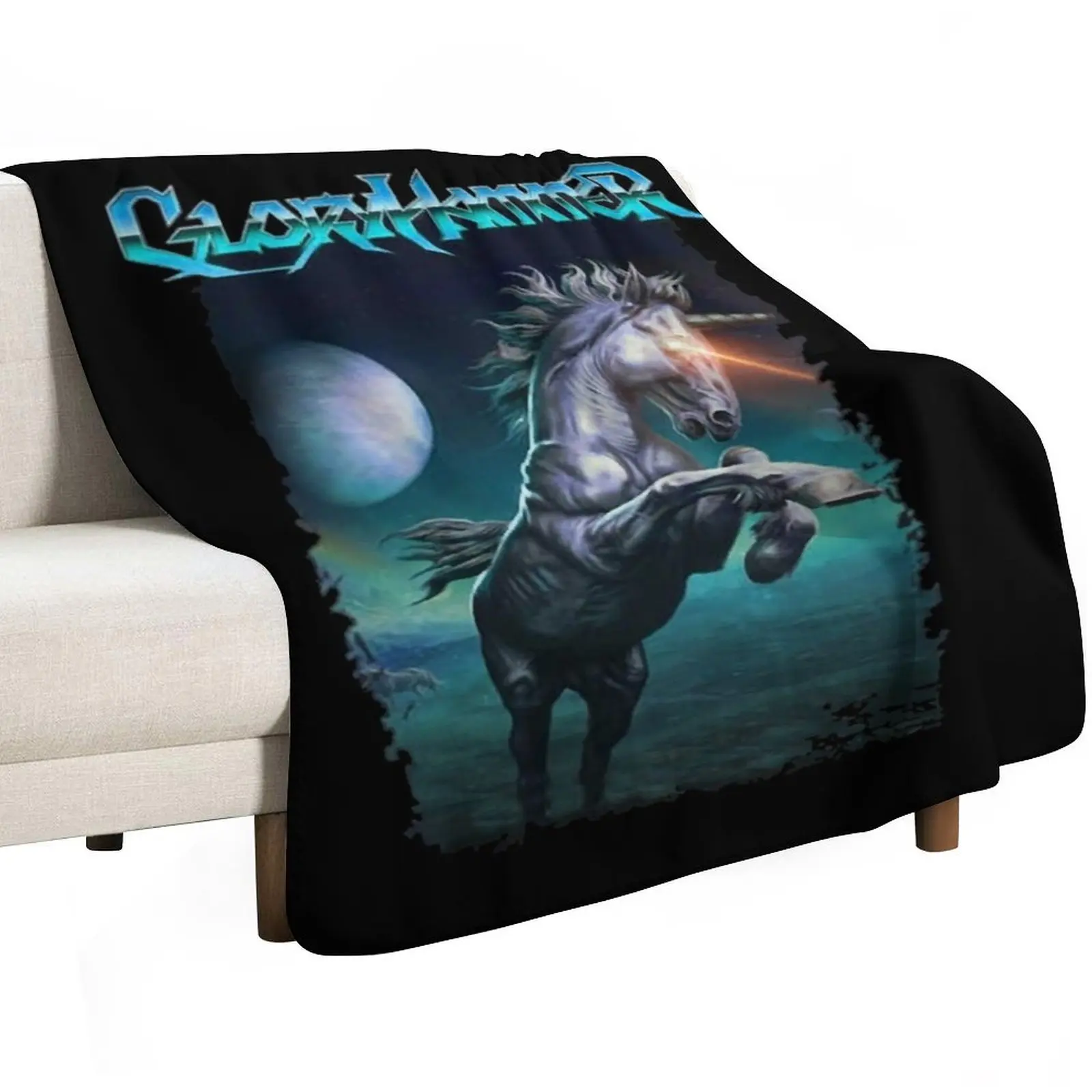 Фото Gloryhammer - Классическое одеяло-плед Galactic Unicorn, уютное одеяло-плед, подарок на день рождения для него и для нее №2