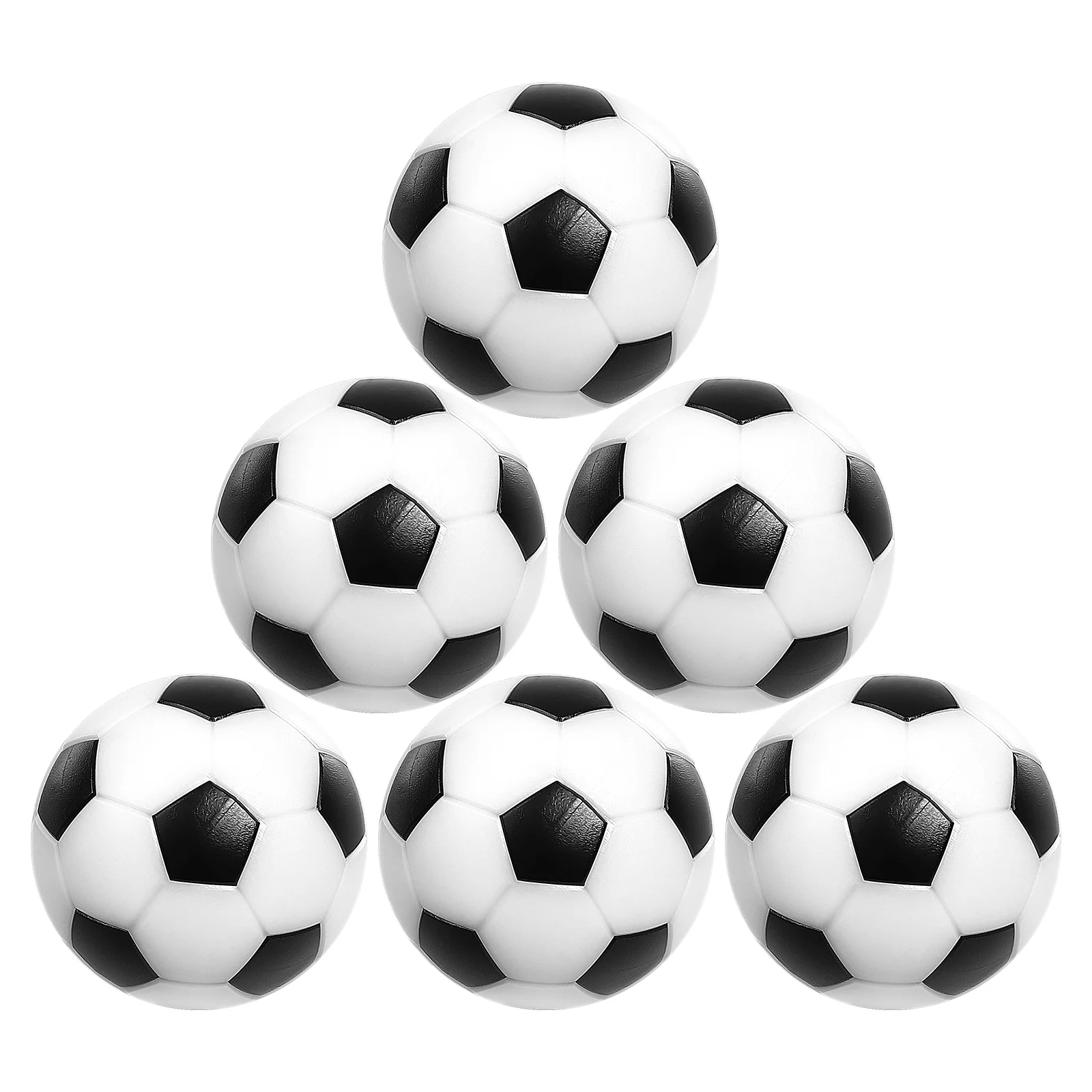 

6 шт., настольные футбольные мини-мячи, черно-белые футбольные игрушки (32 мм)