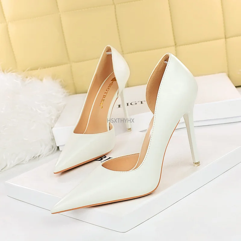 

Patent Leather Woman Pumps Women Heels Stiletto 10.5 Cm High Heels Female Shoes Party Shoes Fashion Pumps Footwear