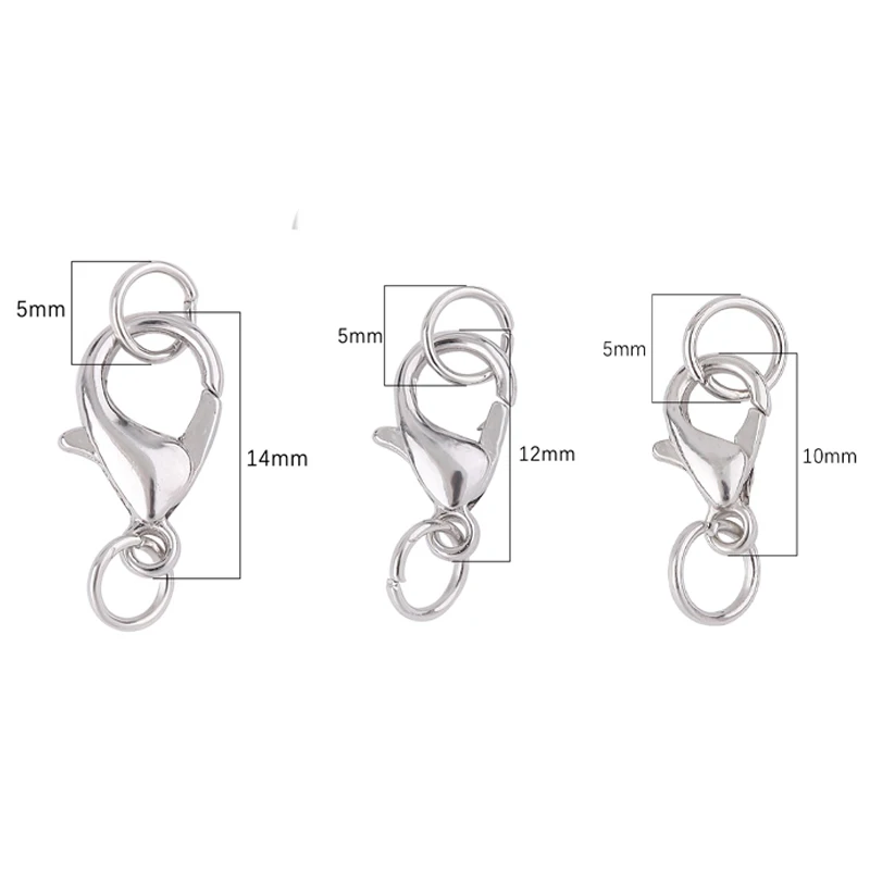 20pcs Rings+10pcs Clasps Set Lobster Clasp Open Jump Rings for Bracelet Necklace Connectors Jewelry Making DIY Kit Wholesale