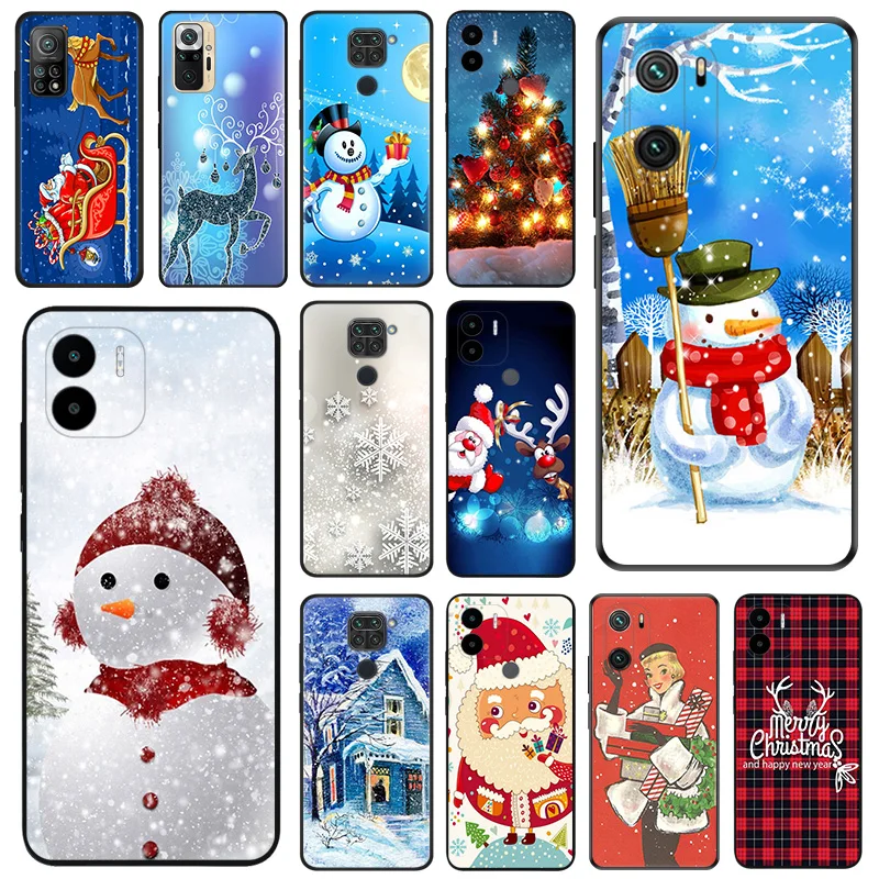 

Christmas Santa Snowman Soft Phone Cases For Xiaomi Mi 11 Lite 5G NE Ultra 11T 11i 10T 10 Pro Note10 A2 CC9 9T 9SE 8 Matte Cover
